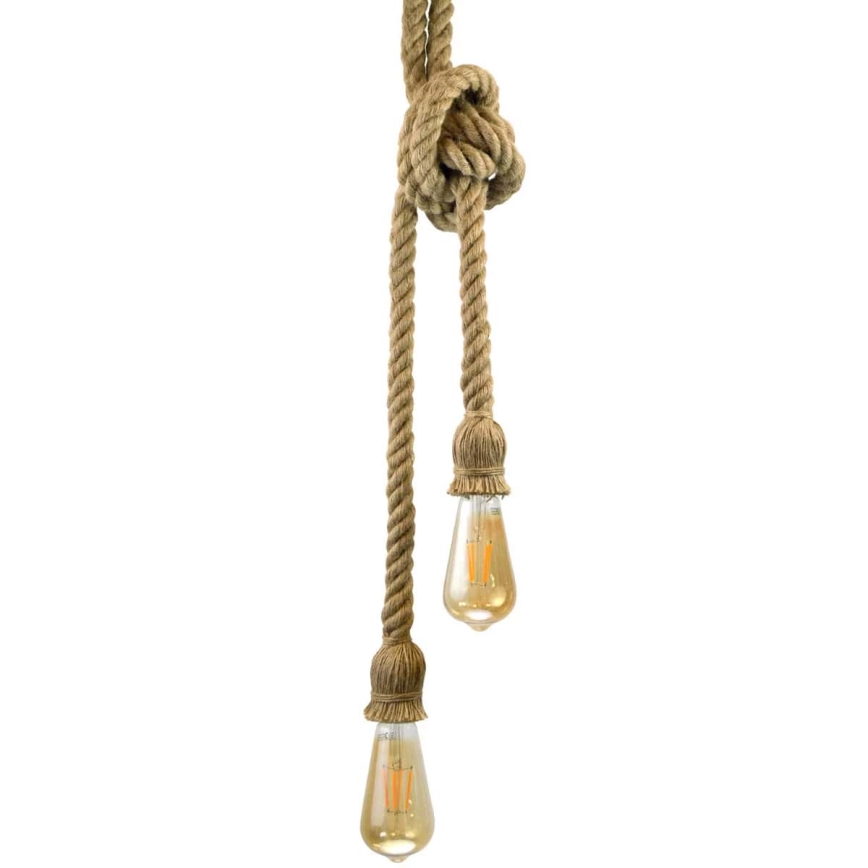 LED Lustra ar auklu ROPE 2xE27/10W/230V