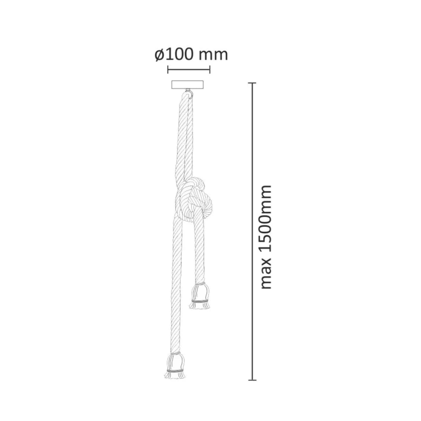 LED Lustra ar auklu ROPE 2xE27/10W/230V