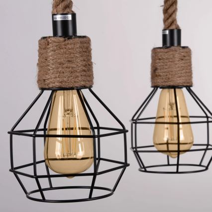 LED Lustra ar auklu ROPE ALEGRA 4xE27/10W/230V