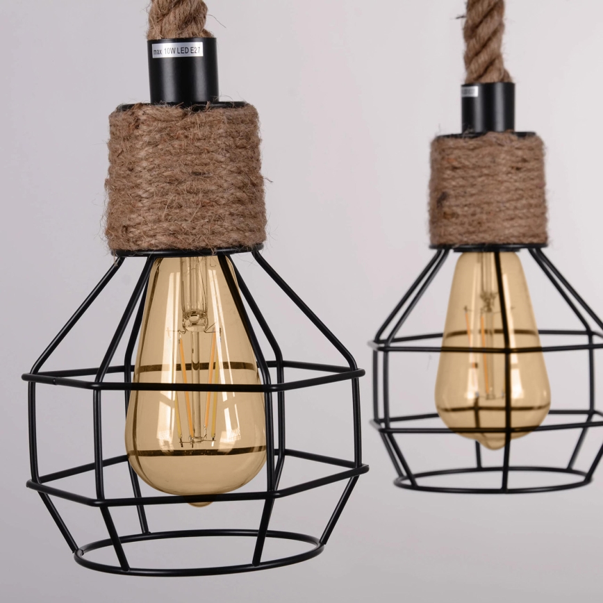 LED Lustra ar auklu ROPE ALEGRA 4xE27/10W/230V