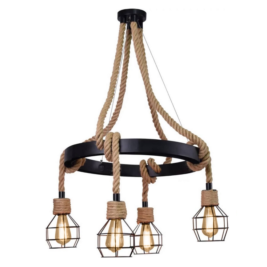 LED Lustra ar auklu ROPE ALEGRA 4xE27/10W/230V