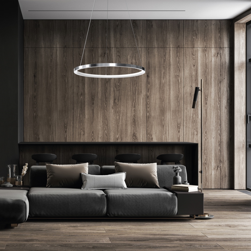LED Lustra ar auklu ROTONDA LED/27W/230V matēts hroms