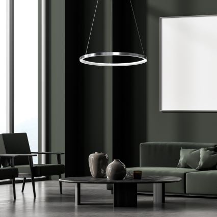 LED Lustra ar auklu ROTONDA LED/27W/230V matēts hroms
