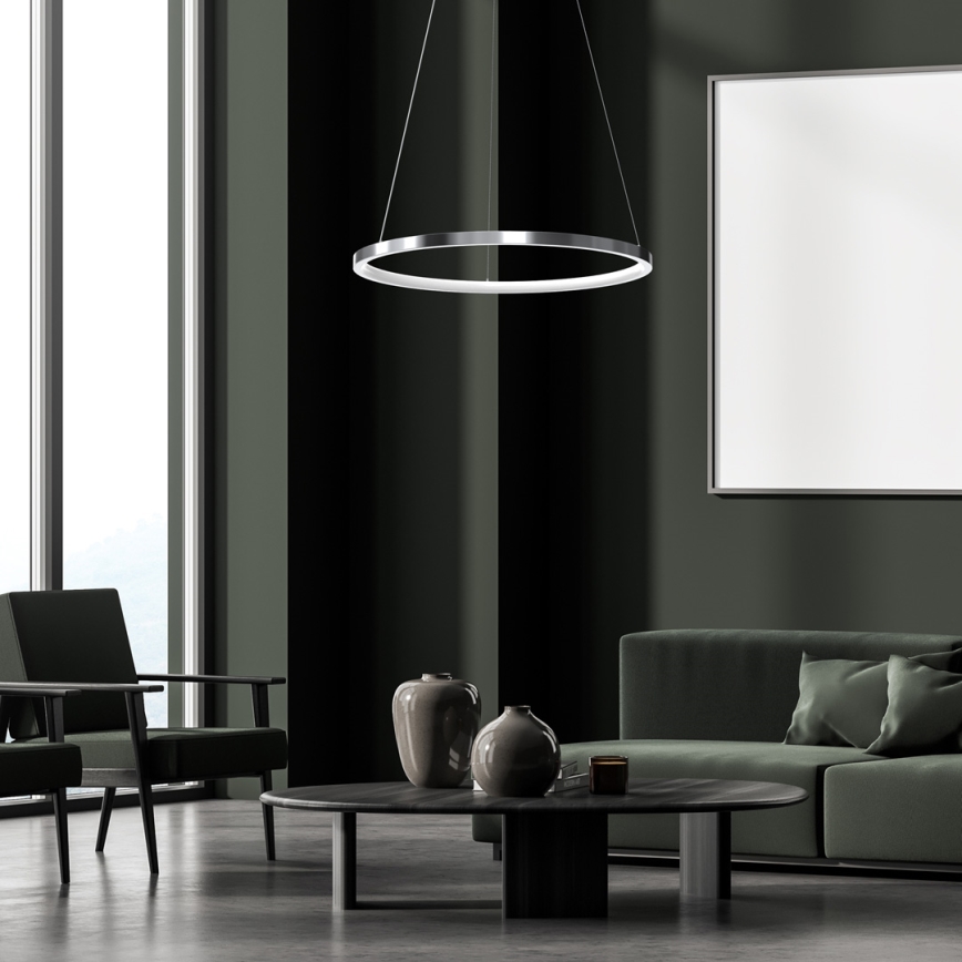 LED Lustra ar auklu ROTONDA LED/27W/230V matēts hroms