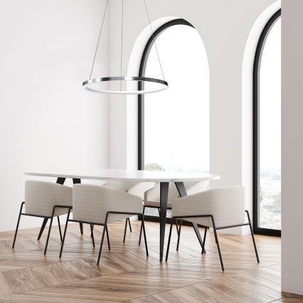 LED Lustra ar auklu ROTONDA LED/27W/230V matēts hroms