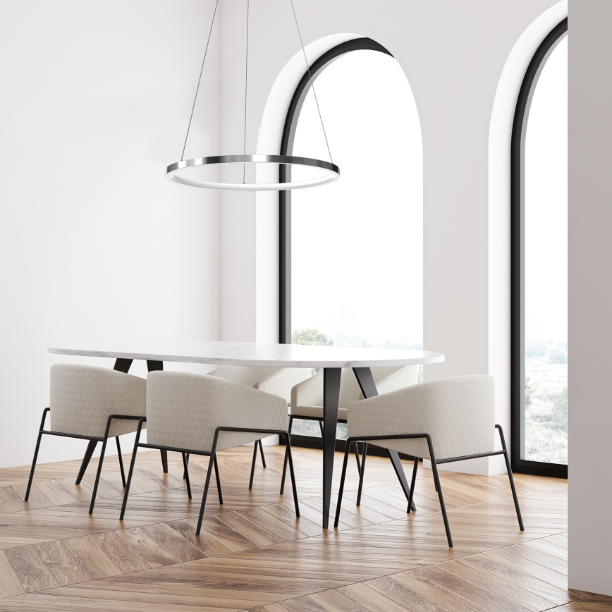 LED Lustra ar auklu ROTONDA LED/27W/230V matēts hroms