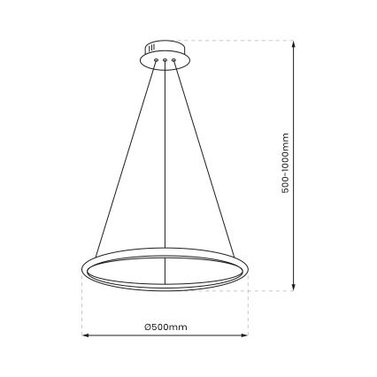 LED Lustra ar auklu ROTONDA LED/27W/230V matēts hroms