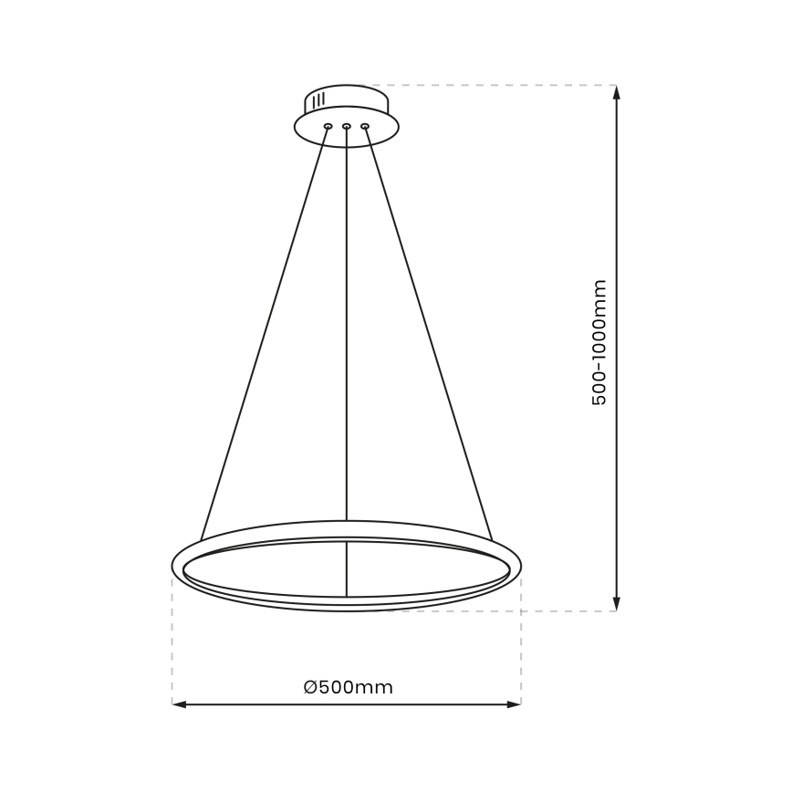 LED Lustra ar auklu ROTONDA LED/27W/230V matēts hroms