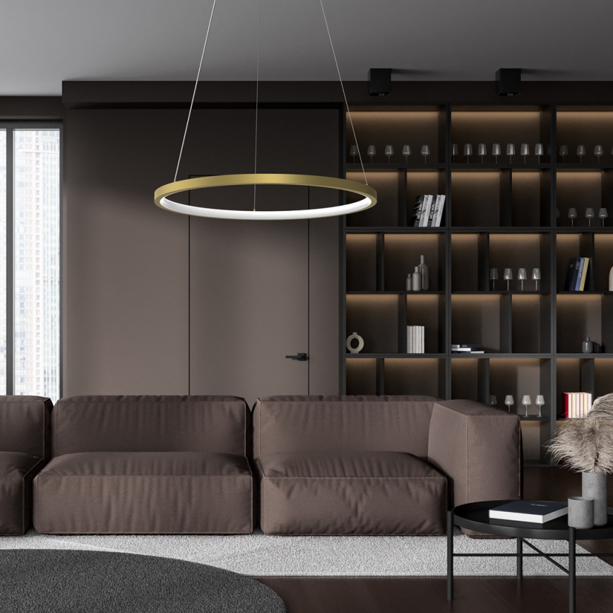 LED Lustra ar auklu ROTONDA LED/27W/230V zelta