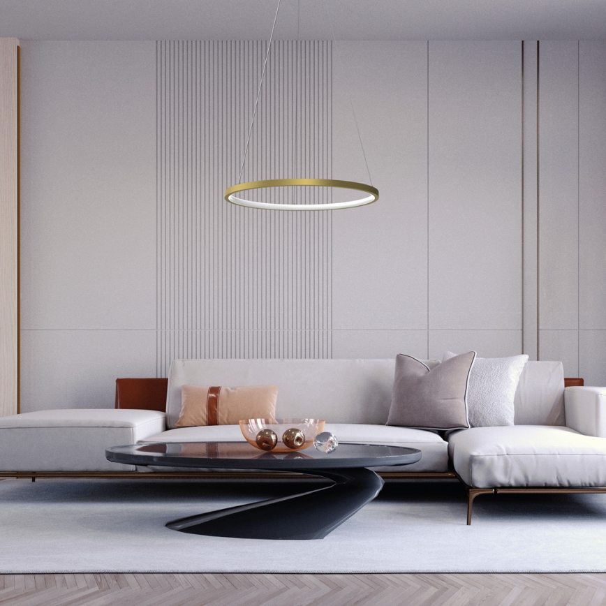 LED Lustra ar auklu ROTONDA LED/27W/230V zelta