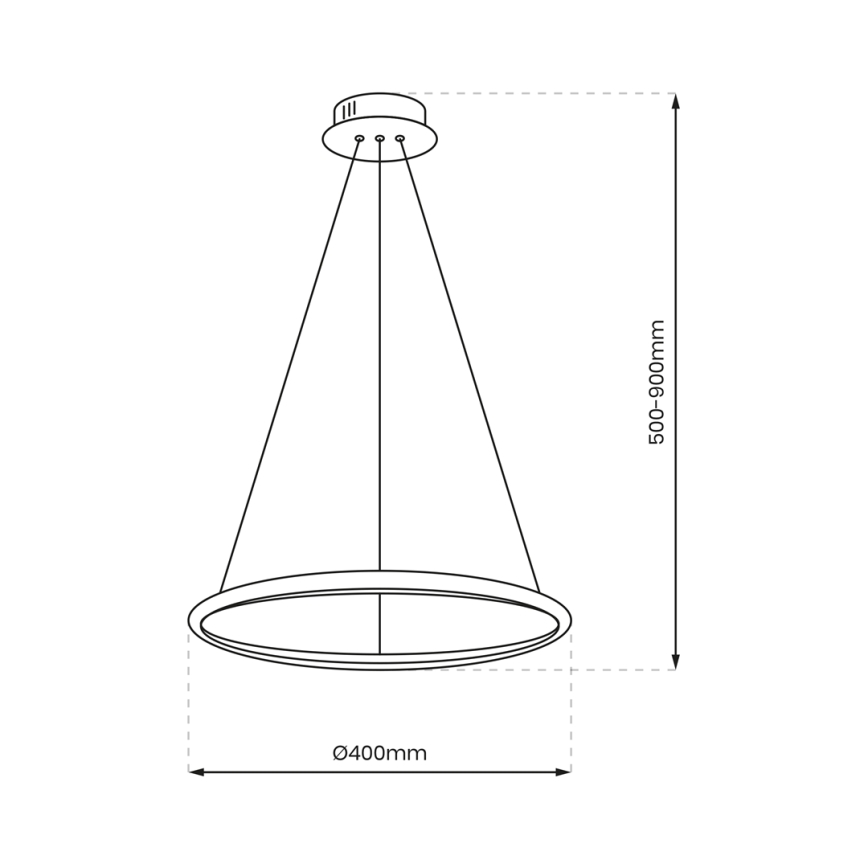 LED Lustra ar auklu ROTONDA LED/27W/230V zelta