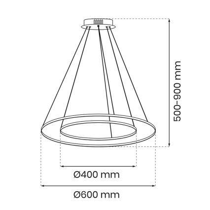 LED Lustra ar auklu ROTONDA LED/51W/230V zeltaina