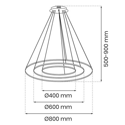 LED Lustra ar auklu ROTONDA LED/93W/230V zeltaina