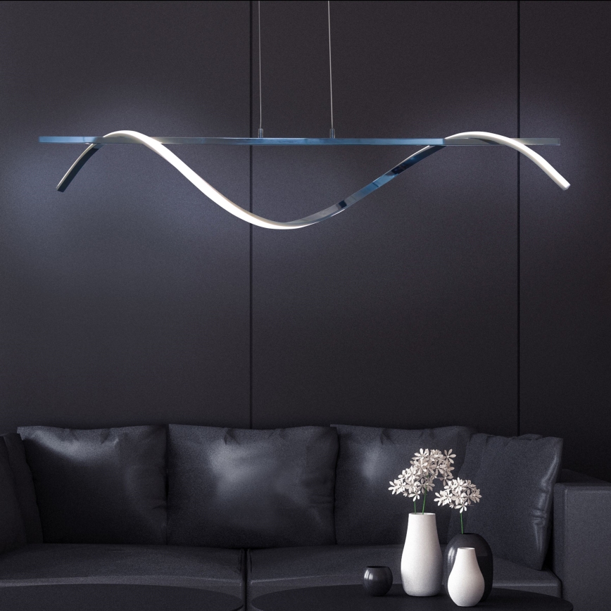 LED Lustra ar auklu RUMBA LED/23W/230V 4000K spīdīgi hromēts