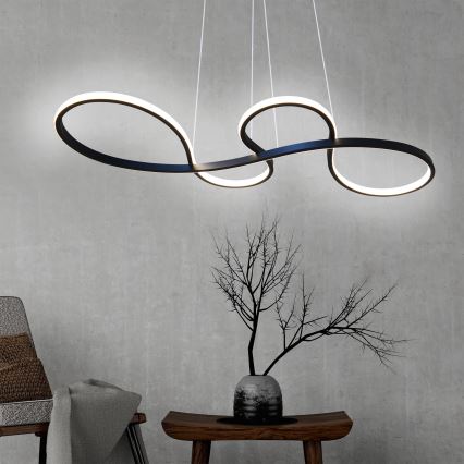 LED Lustra ar auklu SALSA LED/38W/230V 4000K melna