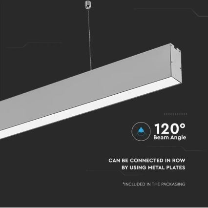 LED Lustra ar auklu SAMSUNG CHIP LED/40W/230V 4000K sudraba