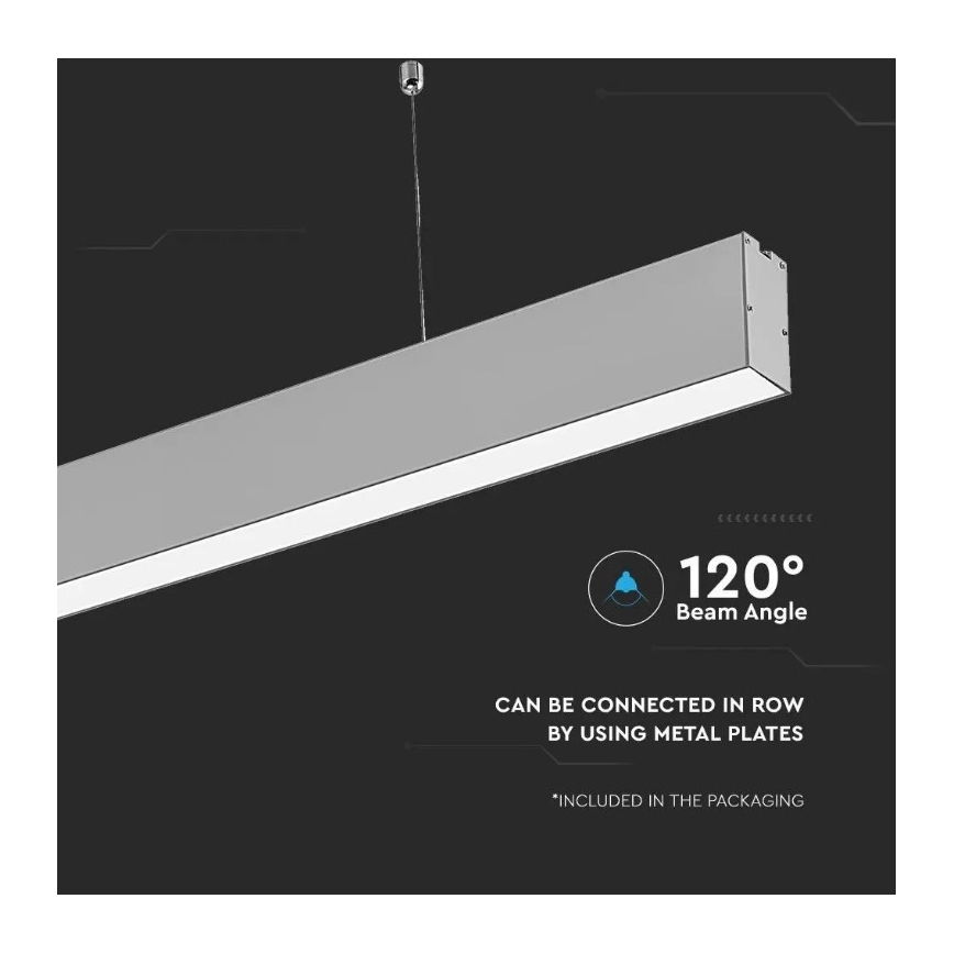 LED Lustra ar auklu SAMSUNG CHIP LED/40W/230V 4000K sudraba