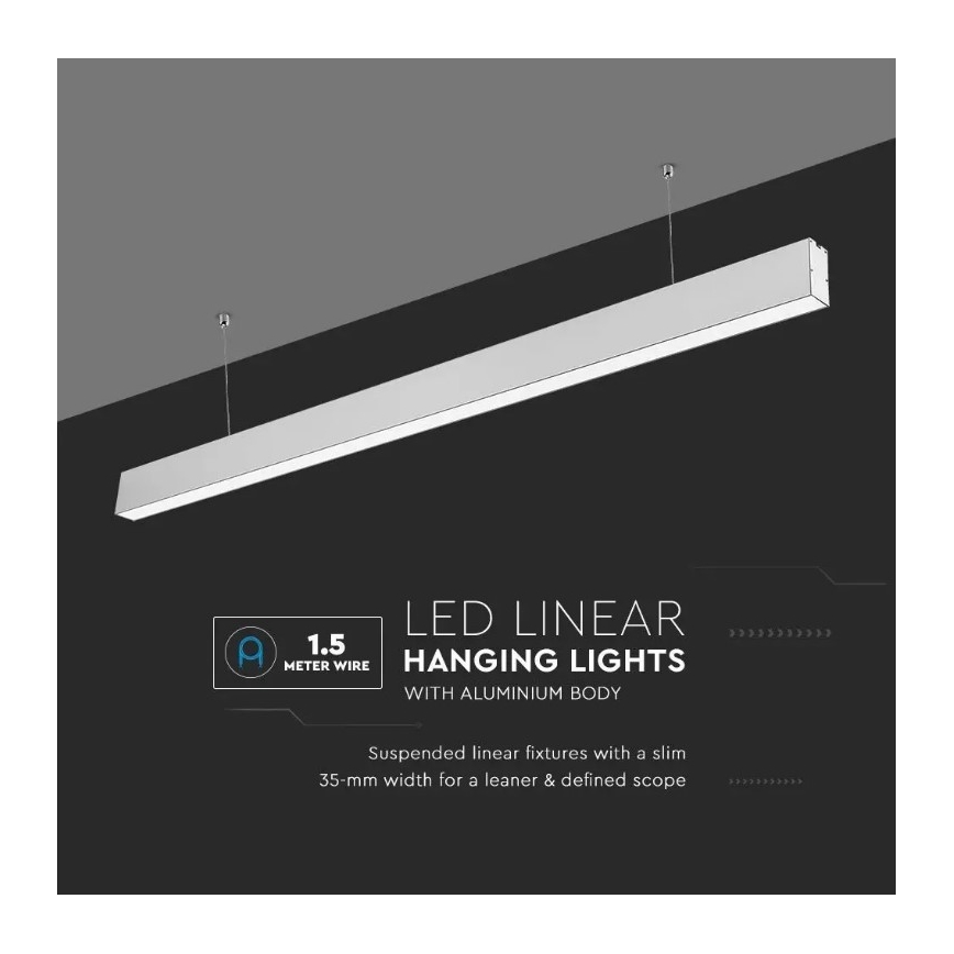 LED Lustra ar auklu SAMSUNG CHIP LED/40W/230V 4000K sudraba