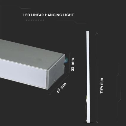 LED Lustra ar auklu SAMSUNG CHIP LED/40W/230V 4000K sudraba