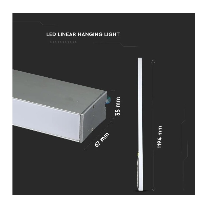 LED Lustra ar auklu SAMSUNG CHIP LED/40W/230V 4000K sudraba