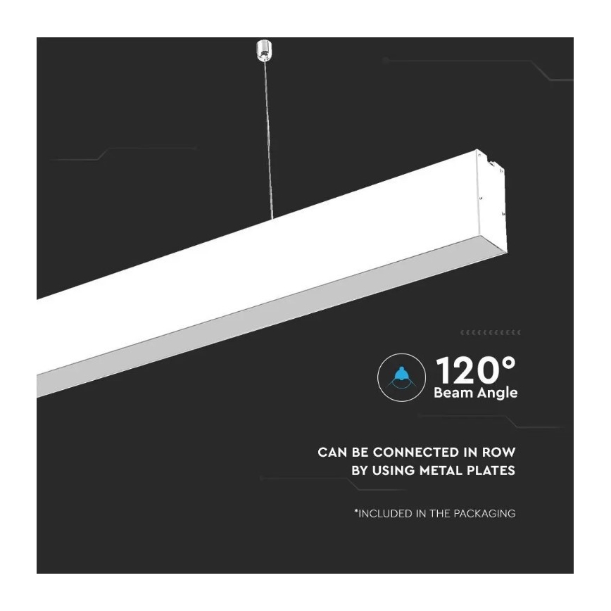 LED Lustra ar auklu SAMSUNG CHIP LED/40W/230V 6400K balta