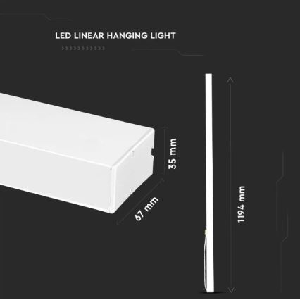 LED Lustra ar auklu SAMSUNG CHIP LED/40W/230V 6400K balta