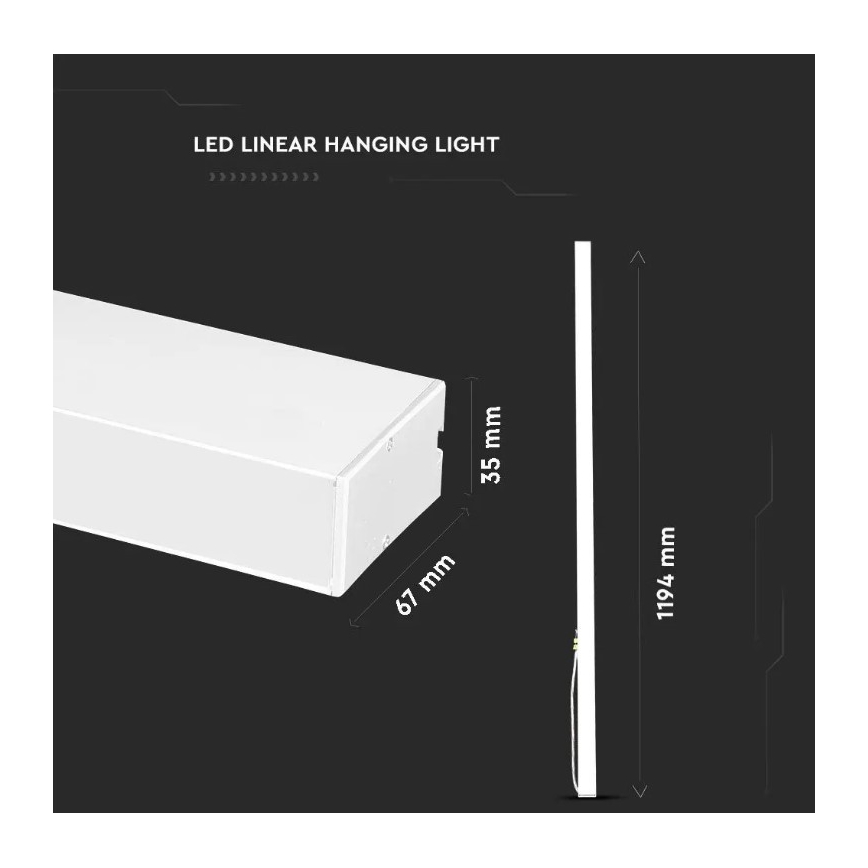LED Lustra ar auklu SAMSUNG CHIP LED/40W/230V 6400K balta