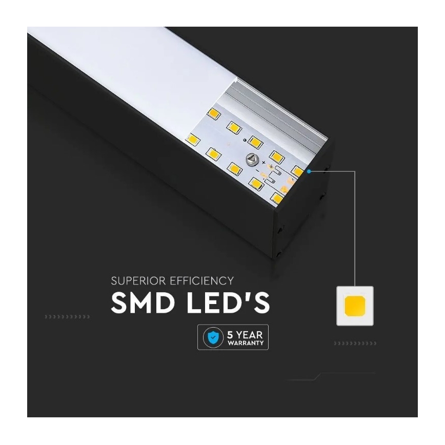 LED Lustra ar auklu SAMSUNG CHIP LED/40W/230V 6400K melna