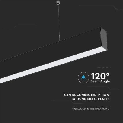 LED Lustra ar auklu SAMSUNG CHIP LED/40W/230V 6400K melna