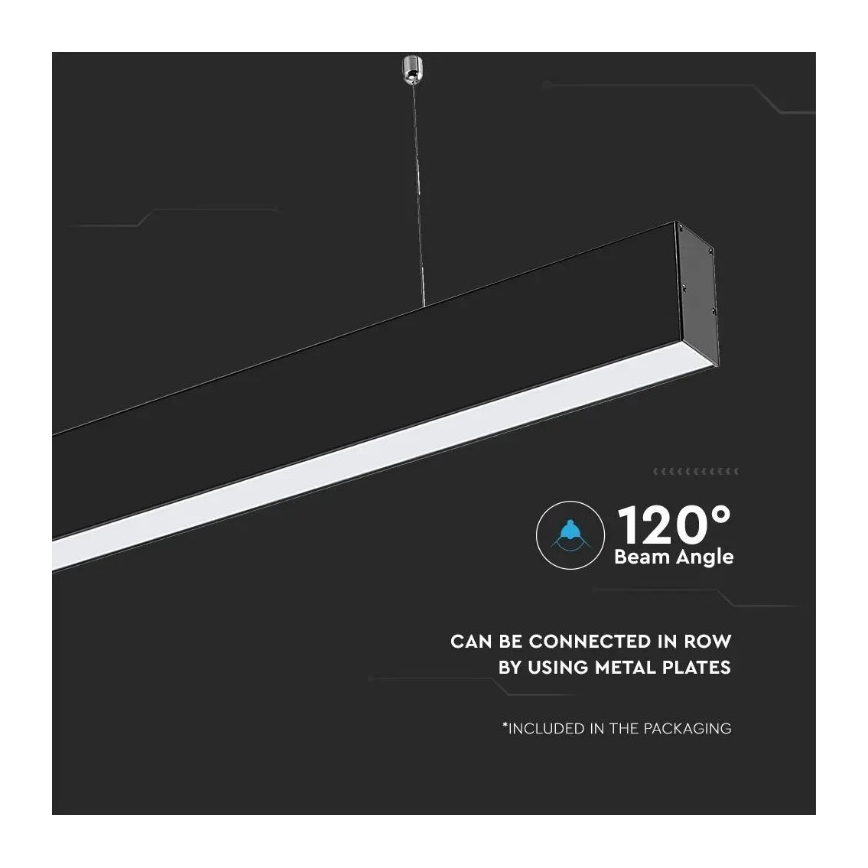 LED Lustra ar auklu SAMSUNG CHIP LED/40W/230V 6400K melna