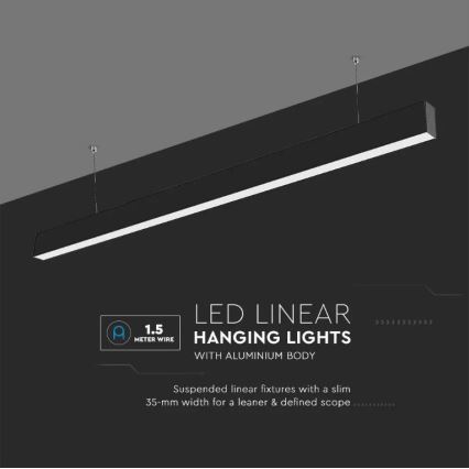 LED Lustra ar auklu SAMSUNG CHIP LED/40W/230V 6400K melna