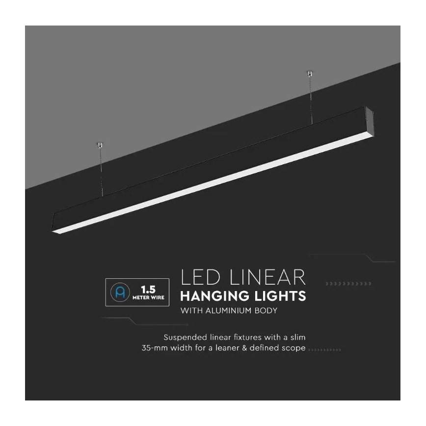 LED Lustra ar auklu SAMSUNG CHIP LED/40W/230V 6400K melna