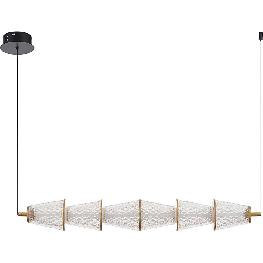 LED Lustra ar auklu SANSA LED/11W/230V zelta/caurspīdīga