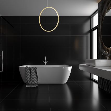 LED Lustra ar auklu SATURNO LED/46W/230V d. 80 cm IP44 zelta