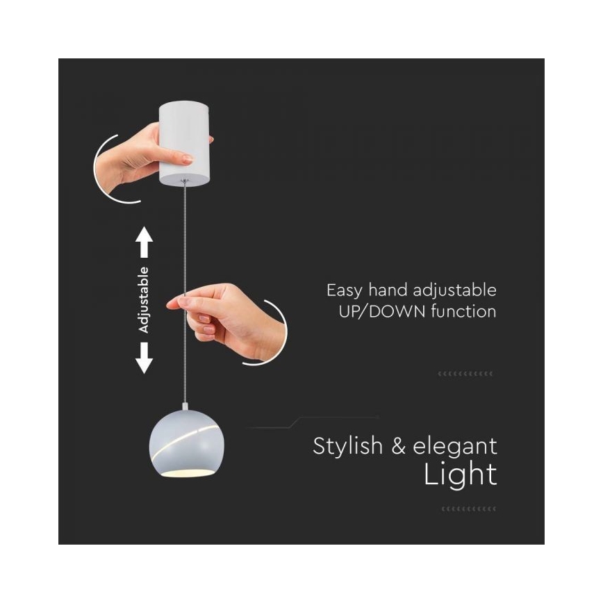 LED Lustra ar auklu skārienvadāma LED/8,5W/230V 3000K balta