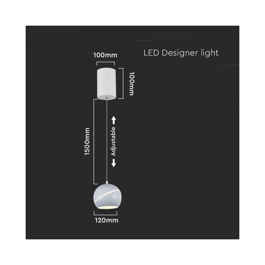 LED Lustra ar auklu skārienvadāma LED/8,5W/230V 3000K balta