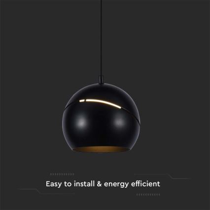 LED Lustra ar auklu skārienvadāma LED/8,5W/230V 3000K melna