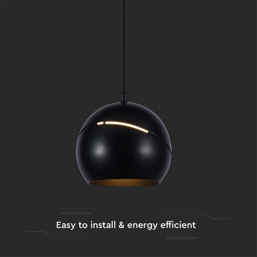 LED Lustra ar auklu skārienvadāma LED/8,5W/230V 3000K melna