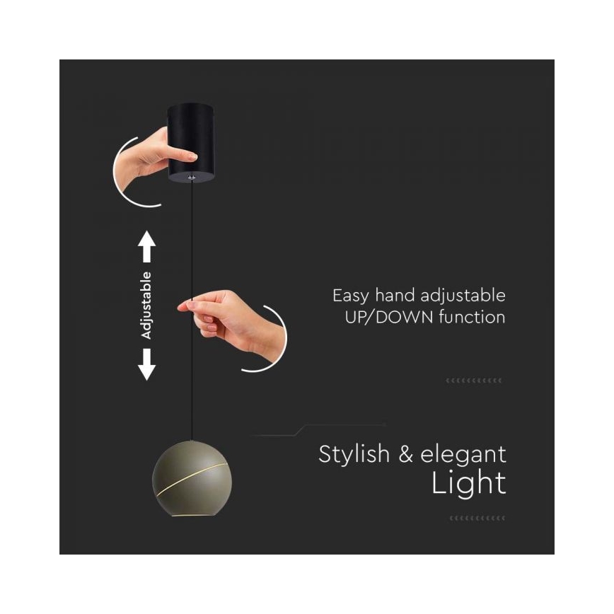 LED Lustra ar auklu skārienvadāma LED/8,5W/230V 3000K zelta