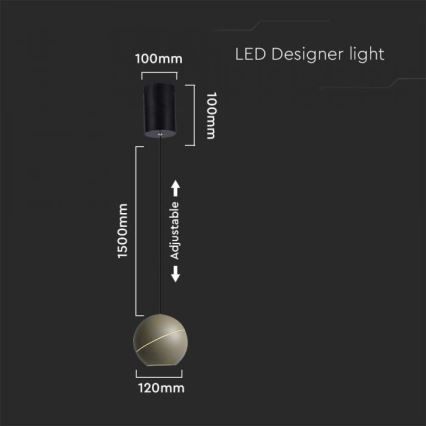 LED Lustra ar auklu skārienvadāma LED/8,5W/230V 3000K zelta