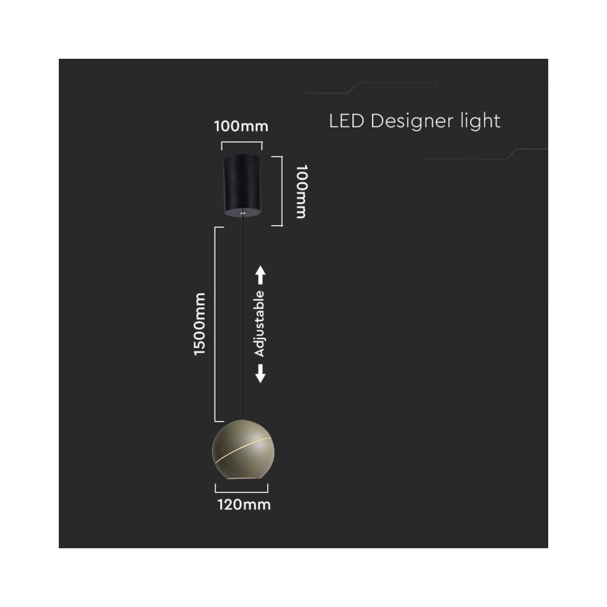 LED Lustra ar auklu skārienvadāma LED/8,5W/230V 3000K zelta