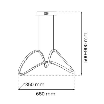 LED Lustra ar auklu TESORO LED/48W/230V melna