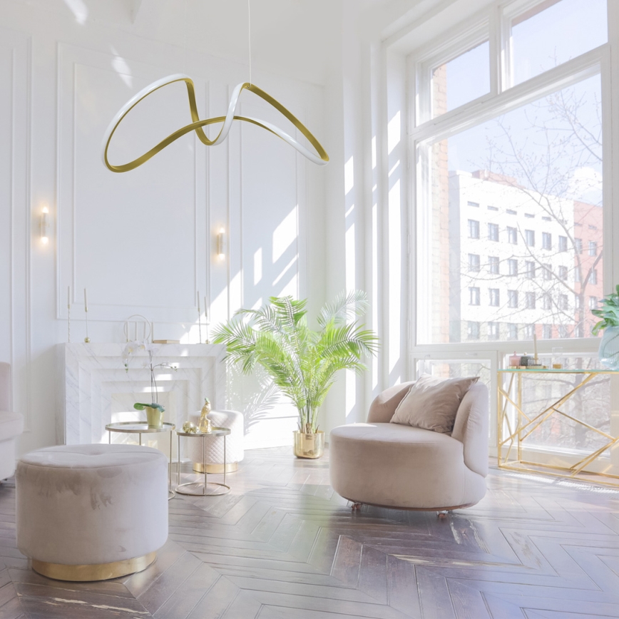 LED Lustra ar auklu TESORO LED/48W/230V zeltaina