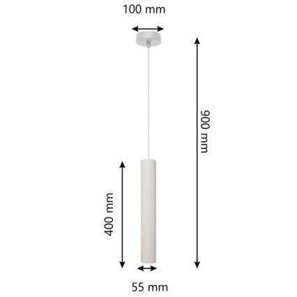 LED Lustra ar auklu TUBA 1xGU10/4,8W/230V balta
