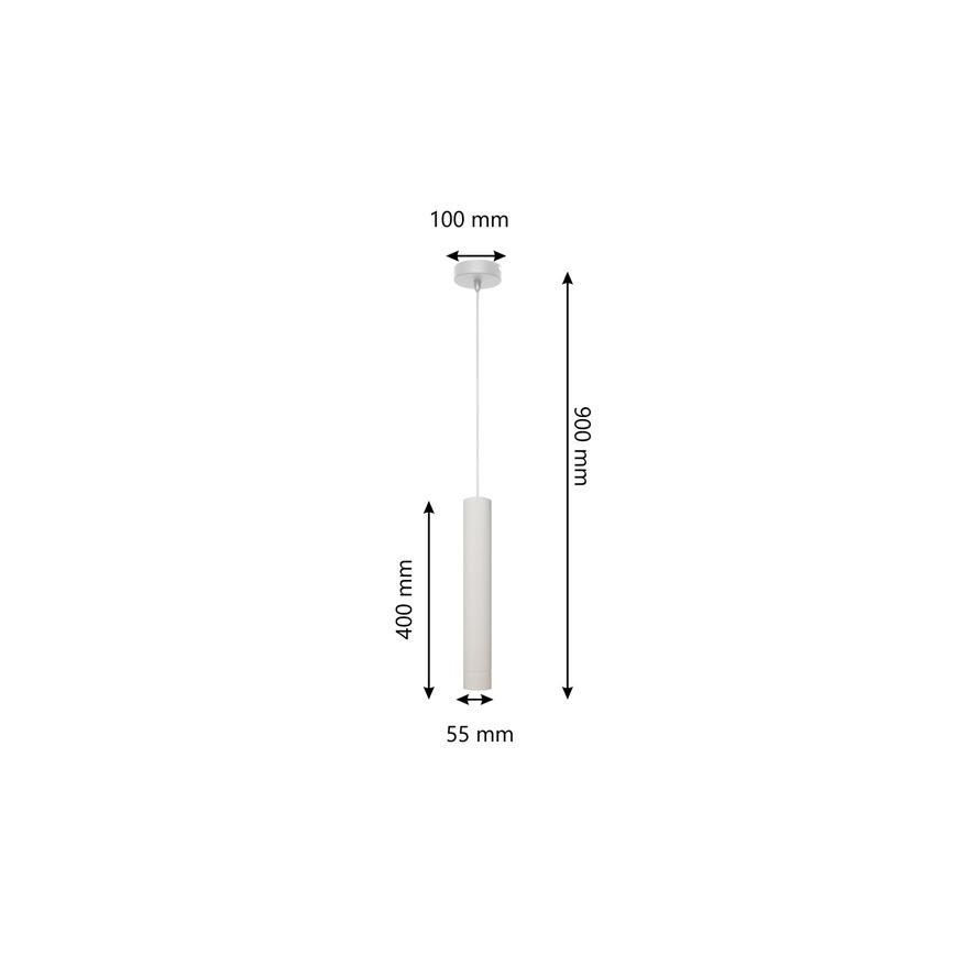 LED Lustra ar auklu TUBA 1xGU10/4,8W/230V balta
