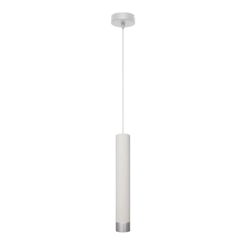 LED Lustra ar auklu TUBA 1xGU10/4,8W/230V balta/spīdīgs hroms
