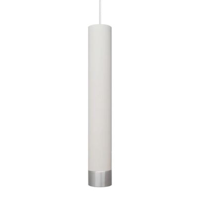 LED Lustra ar auklu TUBA 1xGU10/4,8W/230V balta/spīdīgs hroms