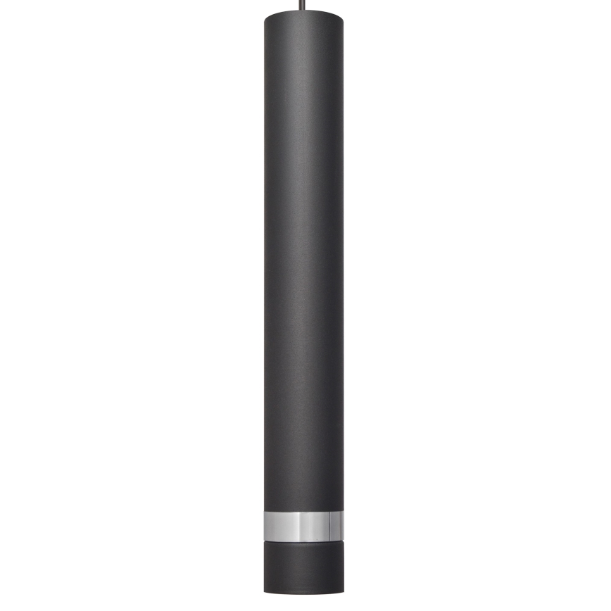 LED Lustra ar auklu TUBA 1xGU10/4,8W/230V melna/spīdīgi hromēts