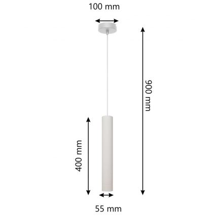 LED Lustra ar auklu TUBA 1xGU10/4,8W/230V pelēka/matēta hroma