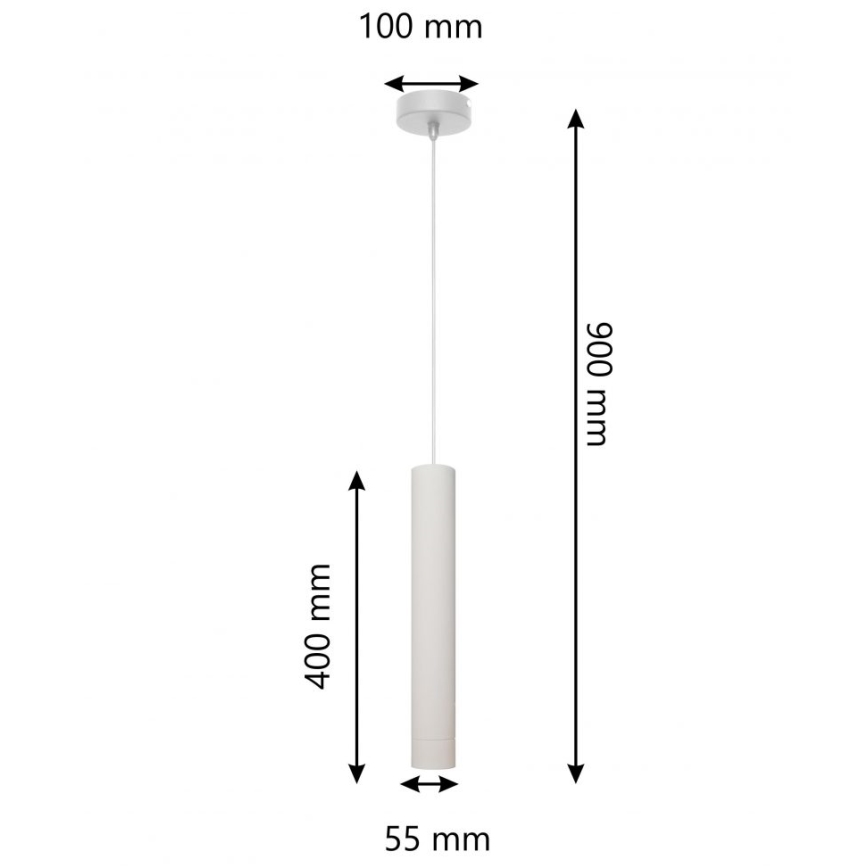 LED Lustra ar auklu TUBA 1xGU10/4,8W/230V pelēka/matēta hroma